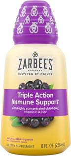 Zarbee''s Liquid Daily Immune Support, High Concentrate Liquid, with Real Elderberry Vitamin C & Zinc, Black Elderberry Flavor, For Daytime Use, 8 Fl Oz, brand is Zarbee''s