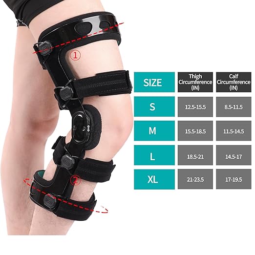 OA Unloader Knee Brace with Double Upright ACL PCL Support - Adjustable Osteoarthritis & Bone-on-Bone Pain Relief, Post Op Knee Immobilizer for Meniscus Tear, Arthritis, Sports Injuries for Men & Women (Left, Large)