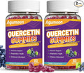 2 Pack Quercetin Gummies, 1000mg Quercetin with Bromelain Zinc Elderberry, Immune & Antioxidant Support, Vegan Gummies for Adults & Kids, 120 Count