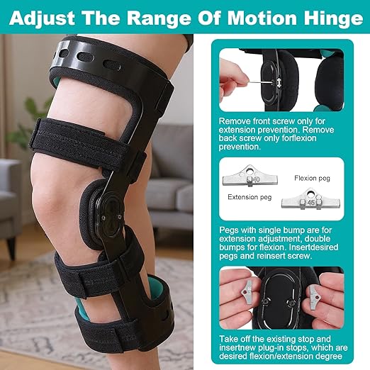 OA Unloader Knee Brace with Double Upright ACL PCL Support - Adjustable Osteoarthritis & Bone-on-Bone Pain Relief, Post Op Knee Immobilizer for Meniscus Tear, Arthritis, Sports Injuries for Men & Women (Left, Medium)