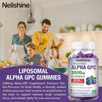 2 Pack Liposomal Alpha GPC 2000mg & Citicoline Gummies Complex Phosphatidylserine,Ginkgo Biloba,L-Tyrosine,Huperzine A & B Vitamins,20-in-1 Blend for Focus, Memory & Cognitive Support