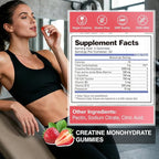 Creatine Gummies for Women & Men Low Sugar Creatine Supplements, Help Build Muscle Creatine Monohydrate Gummies Raspberry Flavor Supports Muscle Growth and Enhances Strength 120 Count