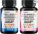 cortisol & myo-inositol Supplement Bundle with ashwagandha, Magnesium, l-theanine, d-Chiro inositol, folate, Berberine, chasteberry for Stress Relief & Balance