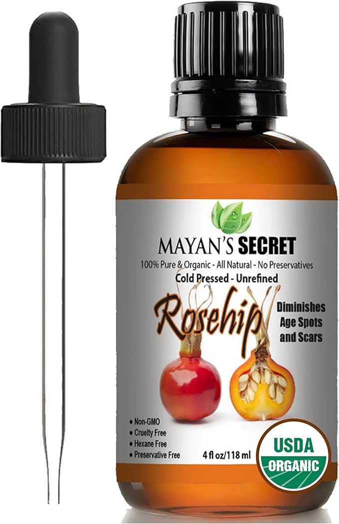 Pure Carrier and Essential Oils for Skin Care, Hair, Body Moisturizer for Face-Anti Aging Skin Care (Rosehip Organic, 4oz)