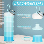 Baderke 2 Pcs Protein Powder Containers with Funnels Stand, 5 and 3 Layers Stackable Powder Supplement Travel Container Formula Organizer Storage Powders Holder for Travel Workout Fitness(White,Blue)