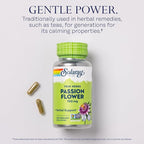 SOLARAY Passion Flower 700 mg Whole Aerial - Soothing Herbal Support - Passion Flower Capsules - Vegan, Non-GMO, 60-Day Guarantee, Lab Verified - 50 Servings, 100 VegCaps