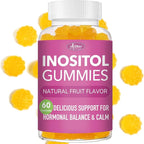 Myo-Inositol & D-Chiro Inositol Multivitamin Gummies, 40:1 Ratio, Magnesium Glycinate 400mg, Omega-3 &Folate, PCOS Vitamins for Women Hormone Balance, Menstrual Cycle and Fertility Support