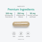 Vitanica Cortisol Relief, Dr. Formulated Sleep, Stress, Cortisol Manager Supplement, Vegan, 60 Capsules