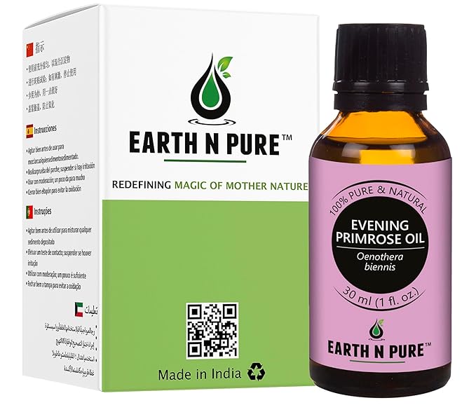 EARTH N PURE Evening Primrose Oil for Skin, Hair and Nails Care | Cold Pressed | 30 ML