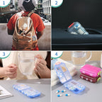 1Pack Travel Pill Organizer - 10 Compartments Pill Case, Compact and Portable Pill Box, Perfect for On-The-Go Storage, Pill Holder for Purse White