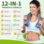Vitamin B Complex Gummies for Women & Men - Vitamin B12, B1, B2, B3, B5 & B6 -B Complex Vitamin Supplements with Vitamin C,Magnesium & Choline, Raspberry Flavor, 60 Count