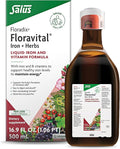 Floradix Floravital Liquid Iron & Vitamin Formula - Liquid Iron Supplement with C & B Vitamins & Herbs for Energy Support - Vegan, Gluten-Free, Yeast-Free & Non-GMO-16.9 Fl Oz