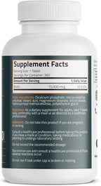 Bronson Biotin 10,000mcg, Supports Healthy Hair, Skin and Nails, Vegetarian, Non-GMO, 360 Tablets