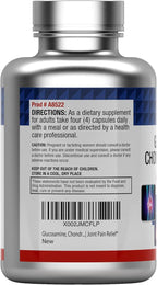 tnvitamins Glucosamine Chondroitin MSM Capsules, 240 Count | 4,000 mg Per Serving | 2,000 mg Glucosamine Sulfate 2KCl + 2,000 mg MSM & Chondroitin Blend | Joint Support Supplement