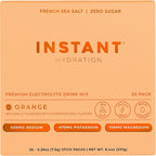 Instant Hydration Electrolytes Powder Packets - Citrus Orange Drink Mix - Zero Sugar - Keto, Vegan, Gluten-Free, Non-GMO - Boost Recovery, Brain Health, Muscle & Tissue Support- 30 Sticks