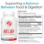 Silver Fern Bloat & Gas Relief Digestive Enzyme Blend - 1 Bottle = 30 Servings - FODMAP & Bloating Digestion Supplement with Tolerase L, Pectinase & More (1 Bottle)