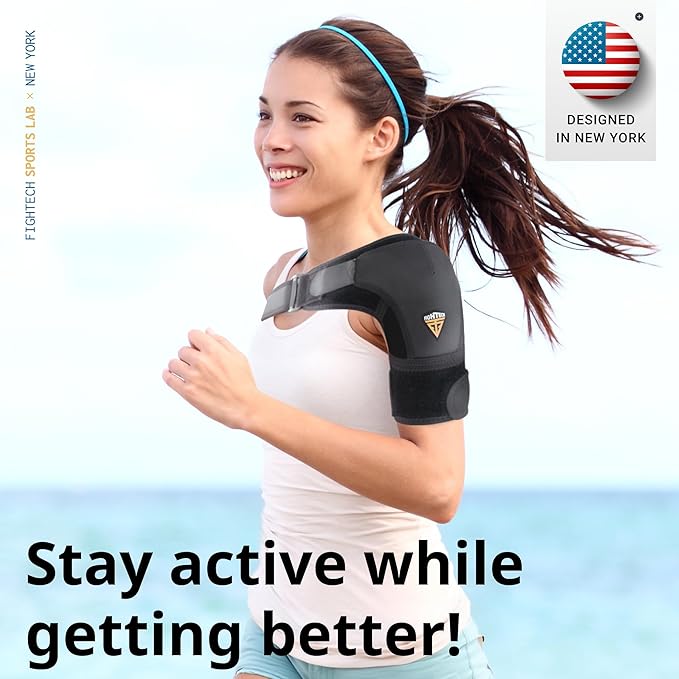 FIGHTECH Shoulder Brace for Torn Rotator Cuff for Men and Women - Support & Pain Relief (Black, X-Small)
