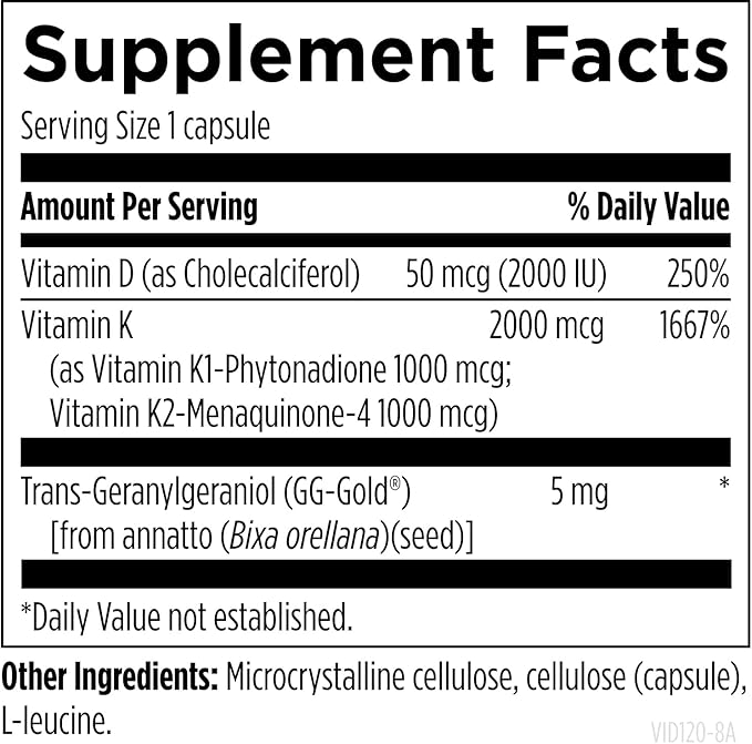 Designs for Health Vitamin D Synergy - 2000 IU Vitamin D with K Supplement - Supports Healthy Moods, Bone Health + Immune Health for Adults - VIT D3 + Vitamin K - Gluten Free + Non-GMO (120 Capsules)