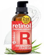 2X BIGGER 2oz, 1% Retinol Serum for Face, Dark Spot Remover, Anti Aging Serum, Retinol Cream, Aloe Vera, Rosemary, Calendula Extract, Made in USA