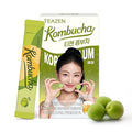 TEAZEN Kombucha Powder, Korean Plum Flavor, Zero Sugar, Sparkling Fermented Powdered Mix Beverage from Korea, Live Probiotics & Prebiotics, On-the-Go 10 Packets, 1.76oz