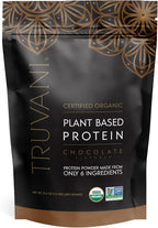 Truvani Organic Vegan Protein Powder | Chocolate | 20g Plant Based Pea Protein | 18 Servings | Keto | Gluten & Dairy Free | Low Carb | No Added Sugar