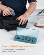 Daviky Weekly Pill Organizer 2 Times a Day, 7-Day AM PM Medicine Case, Travel-Friendly Pill Box for Fish Oils, Vitamins & Supplements