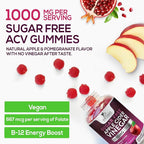 Apple Cider Vinegar Gummies for Weight Loss, Zero Sugar - Apple Cider Vinegar Powder 1000mg Per Serving - Vegan Apple Cider Vinegar Gummy for Detox & Cleanse - Sugar Free ACV Supplement - 60 Gummies