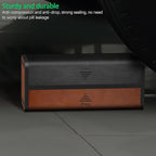 Pill Organizer Weekly, 2 Times a Day for 7-Day Leather Medicine Box Travel Container Vitamin Am Pm Pill Case, Twice Daily Privacy Pill Holder, Modern and Portable Pillbox (Black and Brown)