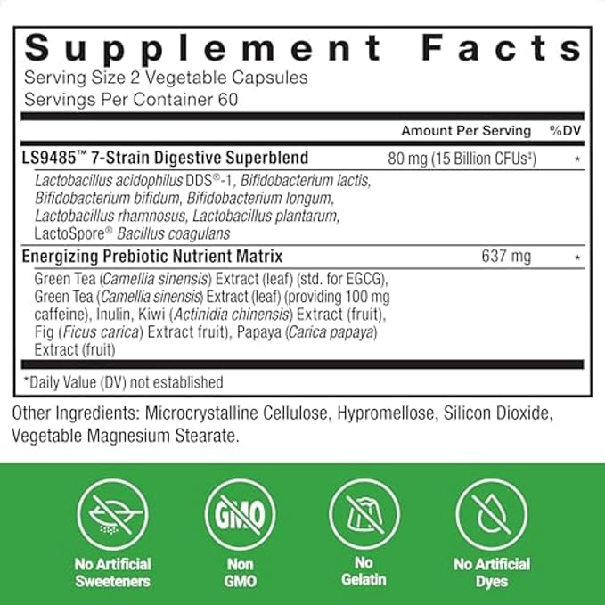 Force Factor ProbioSlim Extra Strength, Probiotic Supplement for Women and Men with 30 Billion CFUs and Green Tea Extract for Gut Health Support, Bloating and Gas Relief, 120 Count (Pack of 2)