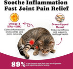 Glucosamine for Cats, Cat Joint Supplement with Chondroitin, Omega-3s & Green-Lipped Mussel, Pain Relief Crunchy & Creamy Treats for Senior Cats, Hip & Joint, Mobility & Flexibility Support -450 Chews