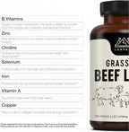 Lonvera Grass Fed Beef Liver Supplement – 3000mg Freeze Dried Desiccated Organs – Nutrient Source for Joints, Bones, Hair, Skin, Nails & Daily Energy – 120 Pasture-Raised Capsules - 60 Day Supply