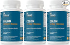 Dr. Tobias Colon Cleanse - Constipation Relief & Gut Health Support for Women & Men | 14 Day Colon Cleanser for a Gentle Colon Detox & Gut Flush - 3 Bottles of 28 Capsules