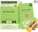 Feel Goods Gut Guardian, Gut Health Powder Packets - Probiotic Fiber Powder with Prebiotics & L Glutamine for Digestive Health, Bloating Relief & Digestion Support - Zero Sugar & Organic Flavor