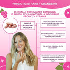 NutriCelebrity NutriFlora-Pro Probiotics for Women - Support Vaginal, Urinary Health (UTI), Digestive System, Period Pain, Yeast, and BV Relief, Cranberry Pills, 10 Billion CFU 6 Strains (30 Caps)