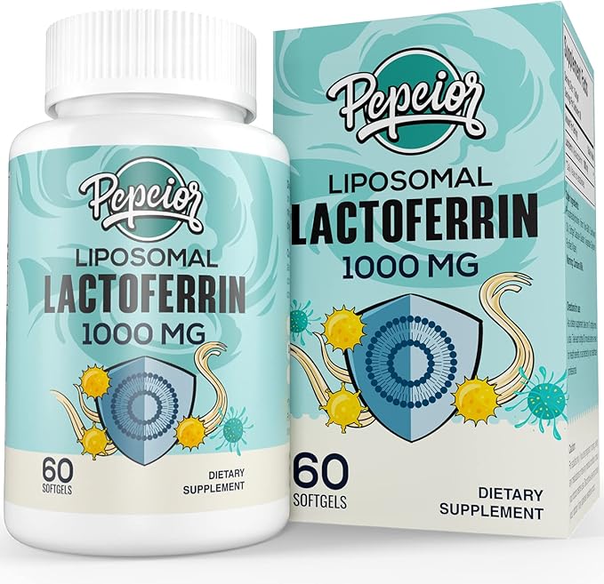 Liposomal Bovine Lactoferrin 1000 mg - Higher Absorption - for Iron Absorption & Immune Function Lactoferrin Supplements for Adults, 60 Softgels