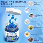 Magnesium Glycinate Gummies 600mg, Sugar Free Magnesium Potassium Supplement for Adults with Magnesium L-Threonate, Vitamin D, B6,and CoQ10 for Sleep, Body Support and Relaxation,120 Count