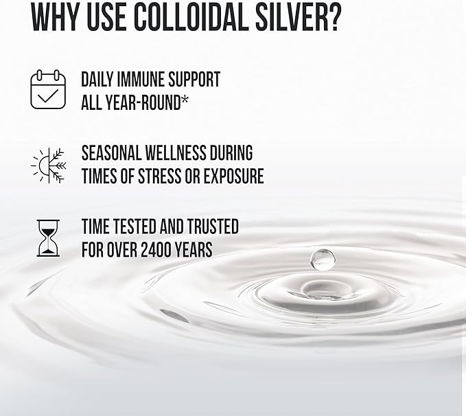 Sovereign Silver Immune Support - Colloidal Silver, Bio-Active Silver Hydrosol, 10 ppm, Liquid Dropper, 4 Fl Oz, (118 mL)