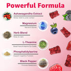 Cortisol Gummies - Cortisol Supplements for Women & Men with Ashwagandha, Magnesium, L-theanine for Cortisol Balance, Support Relaxation, Energy, Zzz, Mixed Berry Flavor, 60Ct