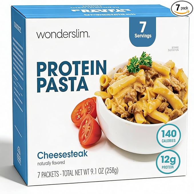 WonderSlim Protein Pasta, Cheese Steak Macaroni, 140 Calories, 12g Protein (7ct)