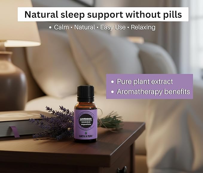 Earth N Pure Lavender Essential Oil Steam Distilled, Natural and Therapeutic Grade for Skin, Hair, DIY and Aromatherapy | 10 ml