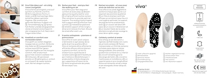 Pedag Viva | Leather Arch Support Inserts | Handmade in Germany | Plantar Fasciitis Relief | Heel Cushion | Activated Charcoal Odor Control | Metatarsal Support Pad | Tan | Men US 16/ EU 49