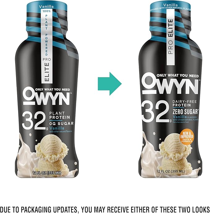 OWYN Only What You Need Pro Elite Protein Shake Variety Pack, 32g Protein, 0g Sugar, High Protein, Dairy Free, Gluten Free, Plant Based Protein Drink, 12 Count