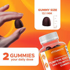 Vitamatic Pumpkin Seed 20:1 Extract & Saw Palmetto 10:1 Extract Gummies – Sugar-Free Botanical Extract – Natural Raspberry Flavor – Vegan, Non-GMO, Plant-Based Gummies – 60 Count - 2 Pack (120 Count)
