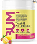 RAW Pre Workout Powder, Thavage (Raspberry Lemonade) - Chris Bumstead Sports Nutrition Supplement for Men & Women - Cbum Pre Workout for Working Out, Hydration, Mental Focus & Energy - 40 Servings