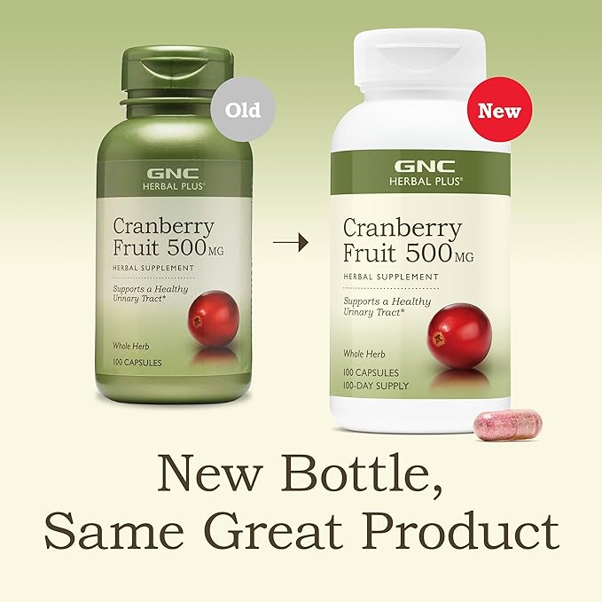 GNC Herbal Plus Whole Herb Cranberry 500mg 100 Capsules
