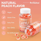 CoQ10 Gummies 200 MG, with Omega-3, EPA + DHA, & Magnesium - Coenzyme Q10 Supplements for Hear-t Health, Cellular Energy & Antioxidant, Vegan - 120 Counts