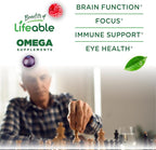 Lifeable Omega 3 6 9 Gummies | with Vegan DHA Supplement | Fish Oil Alternative from Plant Based Flaxseed Oil | Great Tasting Omega 3 Supplement | for Adults, Men & Women | 60 Gummies