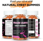 Aromlife Chest Gummies for Enhance Confidence, Bear Shaped Chest Gummies with Herbal Ingredients, 60 Count, Peach Flavor Natural BBL Gummy for Women and Men
