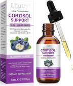 Cortisol Supplement Liquid Drops, Cortisol Supplements for Women & Men, 10 in 1 Cortisol Detox Manager Reducer with Magnesium, Ashwagandha, L-theanine, Hormone Balanced, Sleep Support - 2.02 fl.oz