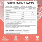 Probiotic Fiber Gummies for Adults, No Sugar Added Strawberry Flavor– 2 Billion CFUs –Vitamin C,Vitamin D–Digestive Health & Regularity Support(120 Count)